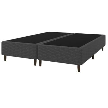 Imagem de Base Cama Box para Colchão King 193x203cm Flávia Cinza Umaflex