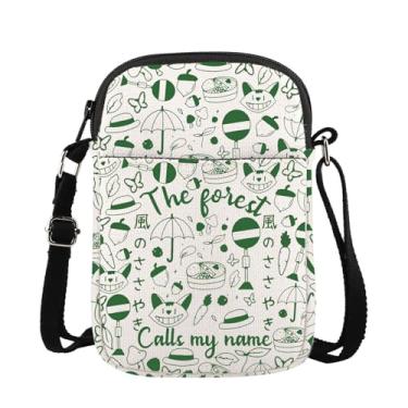 Imagem de WSNANG Bolsa tiracolo inspirada em filmes animados The Forest Calls My Name Messenger Bag Cartoon Characters Merch, Anima Cat Cb, Moderno