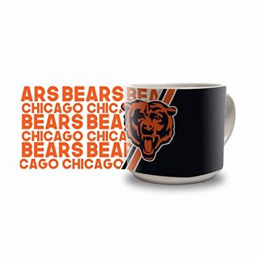 Imagem de Rico Industries NFL Football Chicago Bears Caneca de café de cerâmica metrô de 400 ml, caneca de cerâmica colorida da equipe para fãs da NFL
