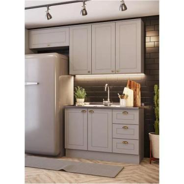 Imagem de Cozinha Modulada 200cm Americana 3 peças 6 Portas 3 Gavetas Henn - Cin