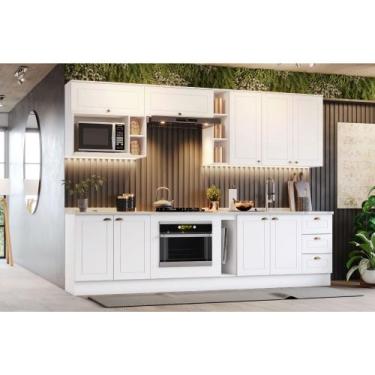 Imagem de Cozinha Modulada 300cm com espaço para Cooktop Forno de Embutir e Nich