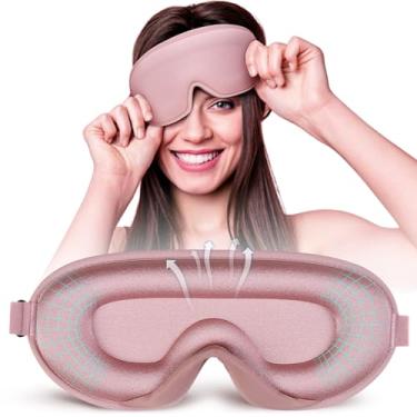 Imagem de Máscara de olho para dormir, copo contornado 3D máscara de dormir para homens e mulheres, venda blackout respirável macia, cobertura para os olhos de viagem, máscara de dormir noturna com fivela