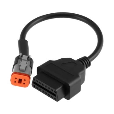 Imagem de The Lord of the Tools Cabo adaptador de diagnóstico OBD2 de 4 pinos para 16 pinos compatível com motocicletas Har-Ley Davidson