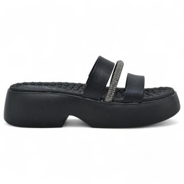 Imagem de Tamanco Modare Ultra Conforto Ortopedico Feminino Plataforma, Preto, 3