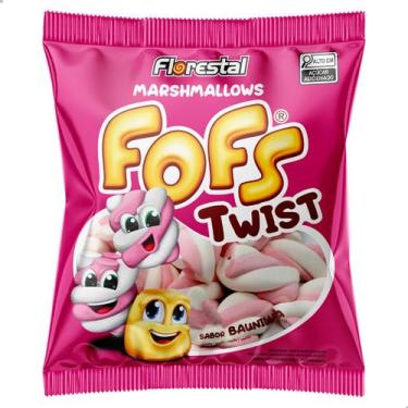 Imagem de Marshmallow Twist Fofs Rosa e Branco sabor Baunilha Torção 220g 44 un 