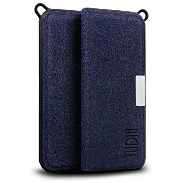 Imagem de TUDIA Capa de viagem compatível com monitor de eletrocardiograma KardiaMobile, fecho magnético de couro premium com porta-chaves, capa protetora projetada para KardiaMobile - azul