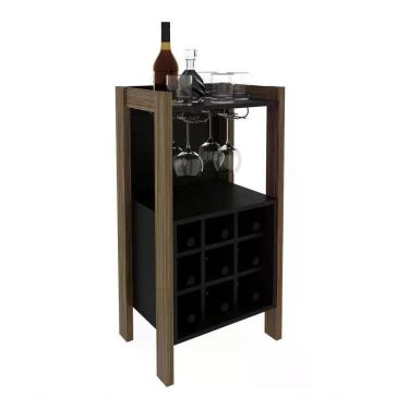 Imagem de Adega Para Sala De Jantar 09 Garrafas Az1032 Nogal Preto Tecno Mobili Nogal Preto