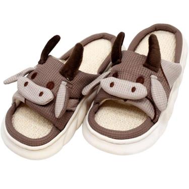 Imagem de Pantufas Chinelo Sapatos De Inverno Vaquinha Pelúcia Macio