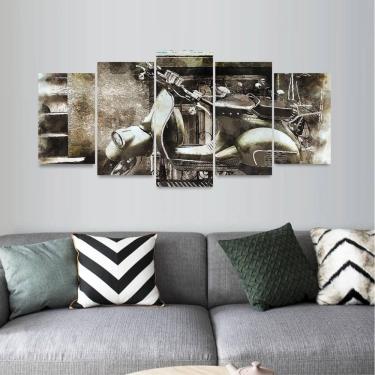 Imagem de Quadro Motos Retrô Artístico Lambreta 125X60 Mosaico