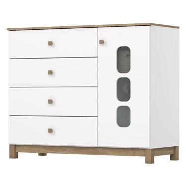 Imagem de Cômoda Infantil Aconchego Branco Jequitibá HP - Henn