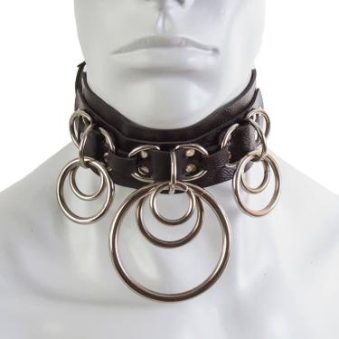 Imagem de Coleira Preta Com Argolas - Coleção Fetiche Lovetoys - Preto