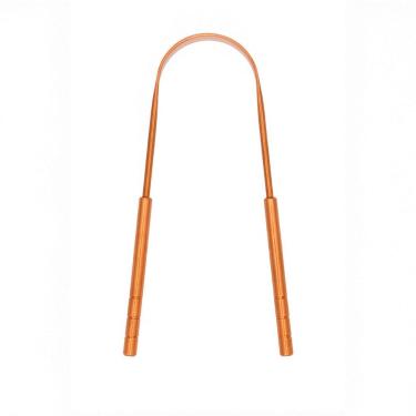 Imagem de Raspador Língua Cobre Puro Limpador Ayurveda Bucal Premium