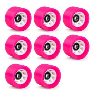 Imagem de SzBlaZe Pacote com 8 rodas de skate de 58 mm x 39 mm 90 A 92A com rolamentos para patinação em fileira dupla ao ar livre ou acessórios de skate (92A roxo claro)
