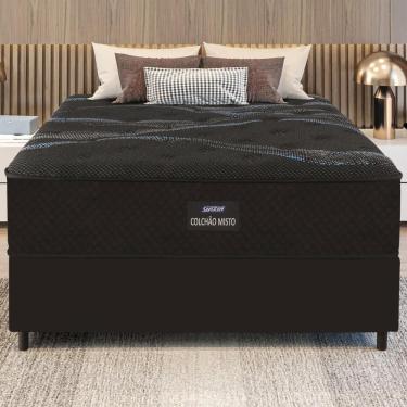 Imagem de Cama Box Conjugado Casal com Colchão (138x70x188) Soft Firme II Gazin CR35320 Preto/Marrom