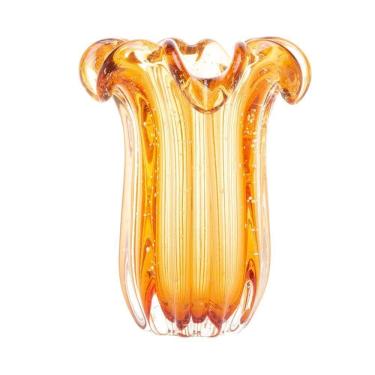 Imagem de Vaso Murano Vidro Italy Ambar 19×23,5cm Wolff