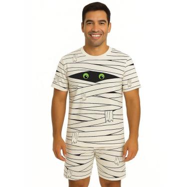 Imagem de Conjunto Adulto Fantasia Temática Múmia Com Camiseta e Short
