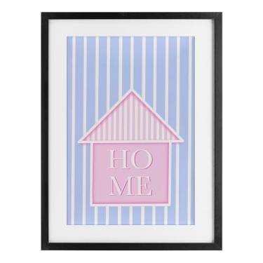 Imagem de Stupell Industries Home Lettering over Stripes Black Framed Print Under Glass design by Pooja Dave, 23 x 17