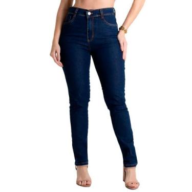 Imagem de Calça Jeans Feminina Sawary Hot Pants Azul Escuro, Azul escuro, 42