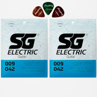 Imagem de Kit 2 Sg Encordoamento Guitarra .009 Extra Leve Níquel Jogo