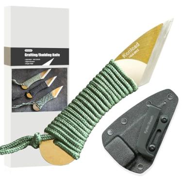 Imagem de Konload Faca de enxerto para árvores frutíferas Kiridashi Knife-HSS M42-HRC66-69 Facas de enxerto chanfradas Singe para Bonsai-ferramentas de jardim