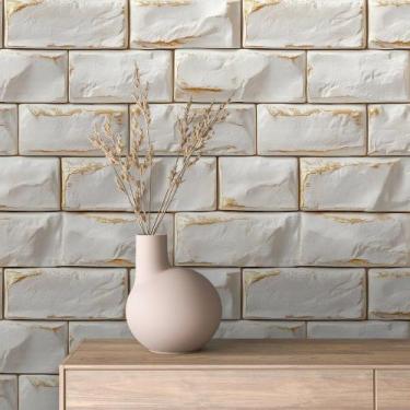 Imagem de Papel De Parede Brick Adesivo Efeito Pedras Lavável Autocolante Seleci