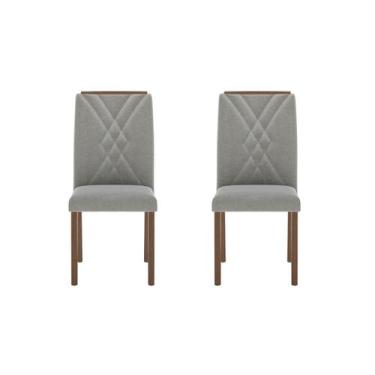 Imagem de Kit 2 Cadeiras para Sala de Jantar com Pés em Madeira Natural Megan 2 