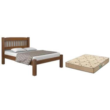 Imagem de Cama Casal Madeira Maciça Resistente Colchão D33 138x188x17 - Digo.Cas