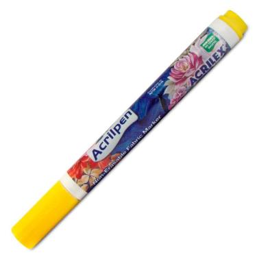 Imagem de Caneta p/ tecido Acrilpen amarelo 505 Acrilex