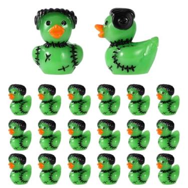 Imagem de 50un. Patos Monstros Verdes de Halloween, Mini Patos Resina Verde Brinquedos de Festa Estilosos Decoração Mesa Temática Halloween para Materiais Festa em Ambientes Internos e Externos