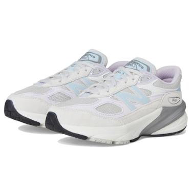 Imagem de New Balance Tênis infantil 990 V6 com cadarço, Matéria cinza/lavanda brilhante, 18