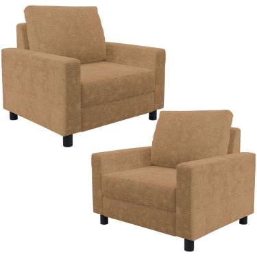 Imagem de Kit 02 Poltronas Decorativa Para Sala De Estar E Recepção Malta L02 Bouclê Mostarda - Lyam Decor