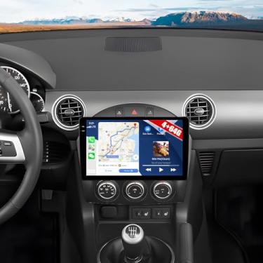 Imagem de [4+64G] Rádio estéreo para carro Android 15 para Mazda MX-5 Miata 2006-2015 com carro sem fio e Android Auto, rádio de carro de 23 cm com link espelhado Bluetooth FM/RDS WiFi GPS EQ DSP SWC + câmera