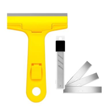 Imagem de Removedor De Tinta Papel De Parede Multiuso Raspador De Limpeza Para Cozinha Banheiro Para Vidro Piso E Azulejo Com Lâmina Dupla Ferramenta Raspador Multiuso Com 4 Lâminas Removível