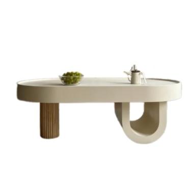Imagem de Mesa de centro de design simples, mesa de centro de madeira maciça para sala de estar, design criativo, mesa de varanda minimalista moderna para pequenos espaços, móveis elegantes e compactos para
