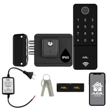 Imagem de Fechadura De Portão Wifi AGL Ultra Touch Biometria Tag Senha