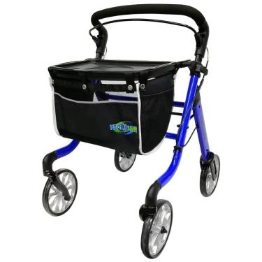 Imagem de Andador Adulto Idoso Lenificar com Assento e Bolsa, Suporta até 136 Quilos, Azul