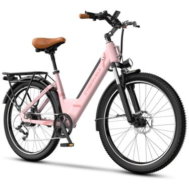 Imagem de Bicicleta Elétrica Aoango 1000W Pico | 7 Velocidades, Suspensão Dianteira, Tela LCD, Bateria 48V 720Wh, Até 128km de Autonomia, Rosa