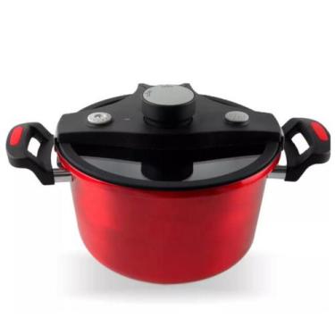 Imagem de Panela De Pressão 6-Litros Vermelha Visor de Vidro Anti Explosão  - Pa