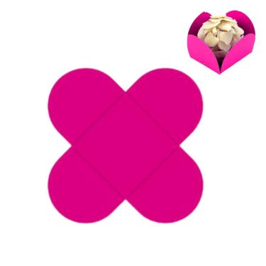 Imagem de Porta Forminha 4 Pétalas Rosa Pink c/50 Unidades FunFestas