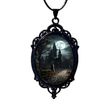 Imagem de Colar boêmio com árvore da vida, gargantilha vitoriana, joias vintage, acessórios de presente 2, 3.9X2.75inch, Vidro, Sem Pedra Preciosa