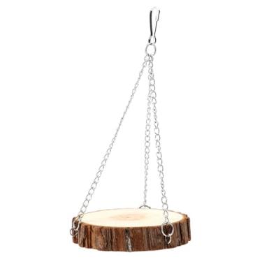 Imagem de YOUTHINK Brinquedo do Balanço do Hamster Balanço Animal de Estimação Hamster, Plataforma de Suspensão de Madeira para Animais Pequenos, Centro de Atividades Divertidas para Papagaios e (Grande)