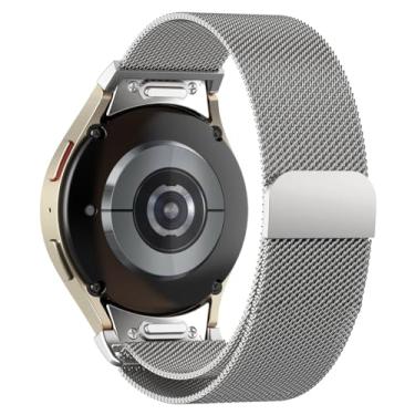 Imagem de Pulseira de metal magnética para Samsung Galaxy Watch 7 6 5 4 FE de 40 mm e 44 mm/Galaxy 6 Classic de 43 mm e 47 mm/4 Classic de 42 mm e 46 mm/5 Pro de 45 mm, acessório com um clique, pulseira