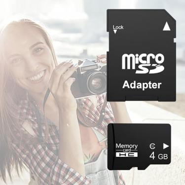 Imagem de Cartão micro SD 4GB SDHC C10, cartão de memória classe 10 com adaptador, pequena capacidade para CCTV, leitores de MP3, navegação automotiva, telefones antigos, dispositivos básicos