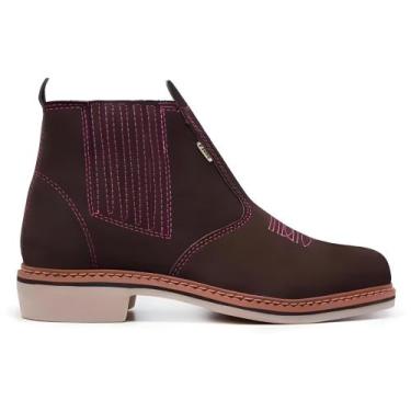 Imagem de Botina Feminina Confortavel Bota Texana Montaria Couro Legitimo - F100