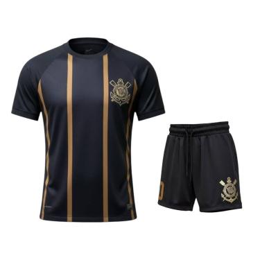 Imagem de Kit Uniforme Do Corinthians Infantil Camiseta + Calção