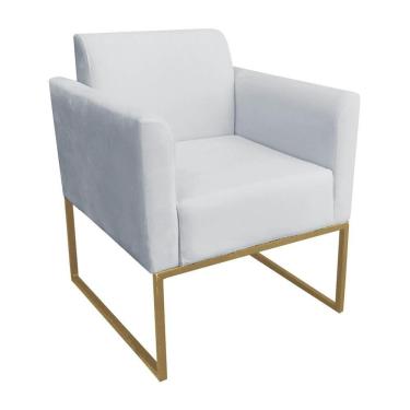 Imagem de Poltrona Base Industrial Dourada Maressa S10 Cinza