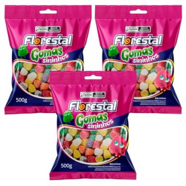 Imagem de Kit 3 Pacotes Bala de Goma Sortida Sininhos 500g Cada Florestal | Sino | Jujuba - Total 1,5Kg