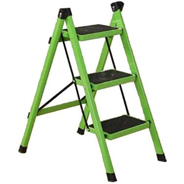 Imagem de ZJYWMM Banqueta dobrável para uso doméstico, pedal de tubo de ferro espesso, escadas internas, cadeira de escada (cor: #3)