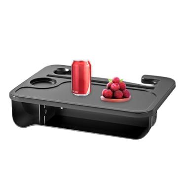 Imagem de Bandeja de alimentação de volante de carro | Mesa de volante de carro para laptop | Suporte de veículo, laptop e telefones celulares para viagem, escrevendo bilhetes de trabalho, comida e bebida