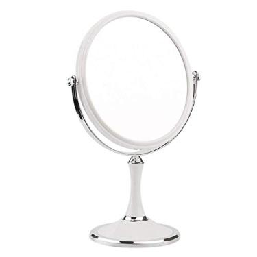 Imagem de Espelho de maquiagem de viagem com ampliação espelho de maquiagem espelho de mesa espelho duplo espelho de banheiro HD espelho de beleza (cor: branco tamanho: 17 * 33 cm)